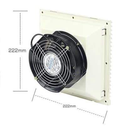VENTILADOR C/FILTRO 230m3/h 110V 41W TAMAÑO ORIFICIO 224x224mm IP54