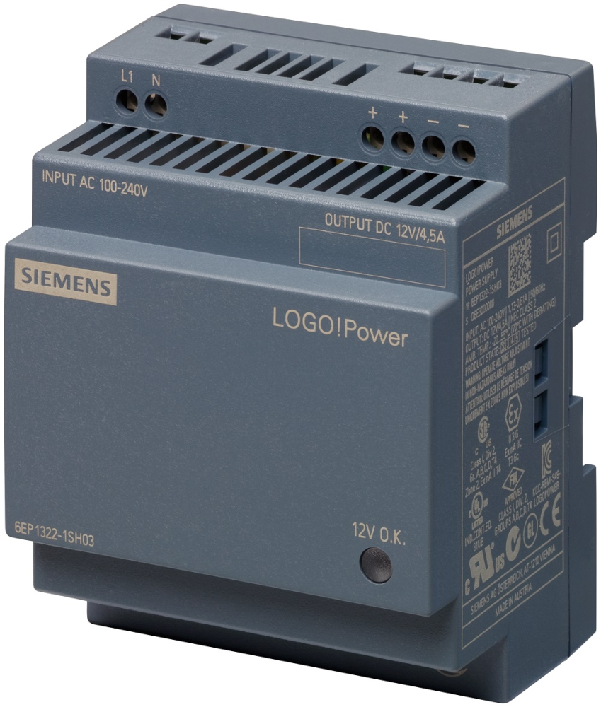 FUENTE DE ALIMENTACION LOGO POWER 12 V DC 4,5 A, 100-240 V AC (REEMPLAZA 6EP1322-1SH02)