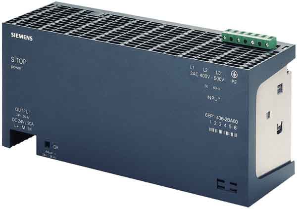 FUENTE ALIMENT SITOP ENTRADA: 3AC 400--500V SALIDA 24VDC (20A)
