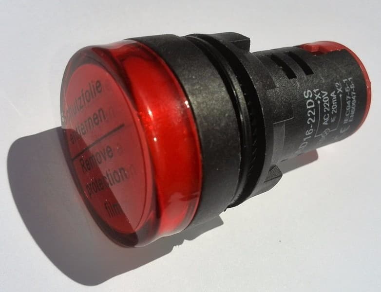 LUZ PILOTO LED COMPACTA ROJO 22mm 240VAC/DC
