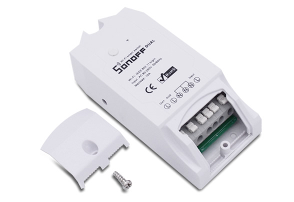 INTERRUPTO INTELIGENTE WIFI CONTROL 2 CANALES 2.4Ghz 10A 90 a 250vac compatible Alexa