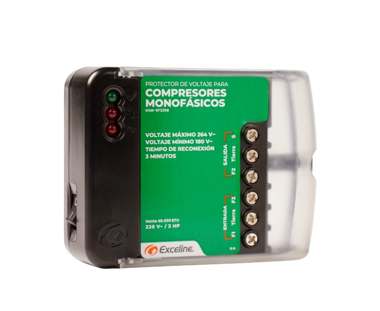 PROTECTOR DE VOLTAJE P/COMPRESORES EQUIPOS DE REFRIGERACION 220 VAC (GSM-RF220B/3)