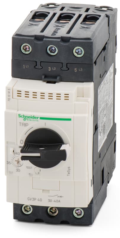 GUARDAMOTOR MAGNETOTÉRMICO 30-40A, 50 KA EN 440VCA, ACCIONADO POR MANDO GIRATORIO