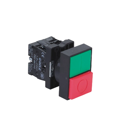 PULSADOR DOBLE PLASCTICO NO LUMINOSO ROJO-VERDE 1NA-1NC