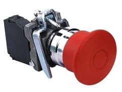 PULSADOR HONGO 22MM CABEZA 40MM PULSAR-TIRAR ROJO 1NC