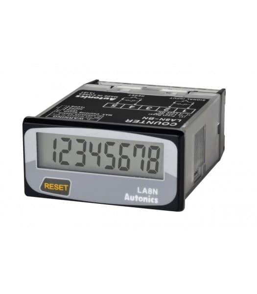 CONTADOR ELECTRONICO 8 DIG LCD A BATERIA, ENTRADA UNIVERSAL