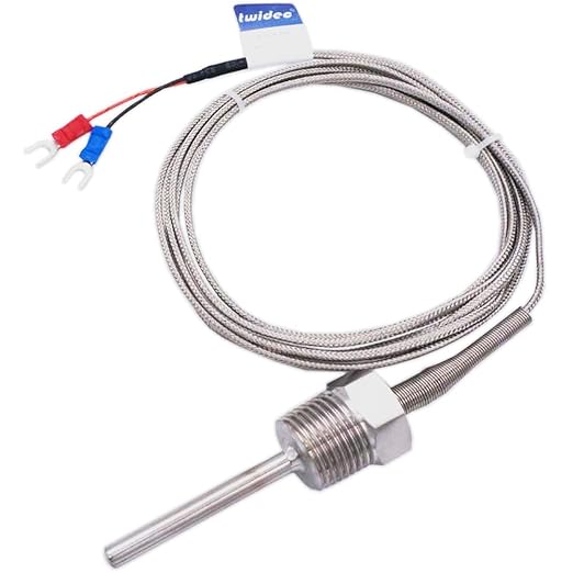 TERMOCUPLA TIPO K 6X50MM ROSCA 1/2 CON RESORTE CABLE 2 MTS
