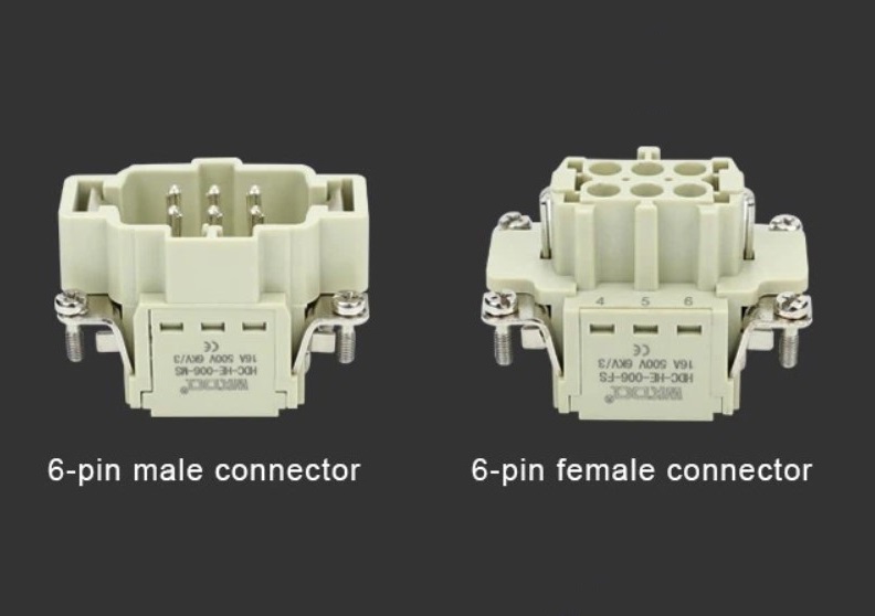 CONECTOR MACHO-HEMBRA PARA 6 PINES