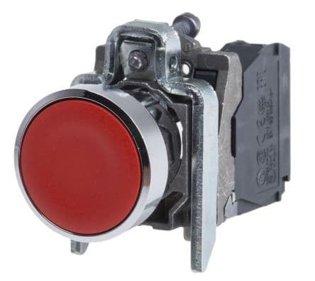 PULSADOR RASANTE 22MM ROJO 1NC