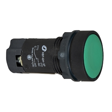 PULSADOR RASANTE VERDE NO LUMINOSO 1NA