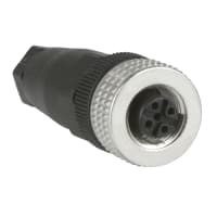 CONECTOR METALICO HEMBRA M12 RECTO 4 PINES CON ANILLO PLASTICO ENTRADA CABLE PG7