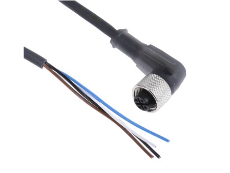 CONECTOR M12 HEMBRA 4P CURVO C/CABLE 2M